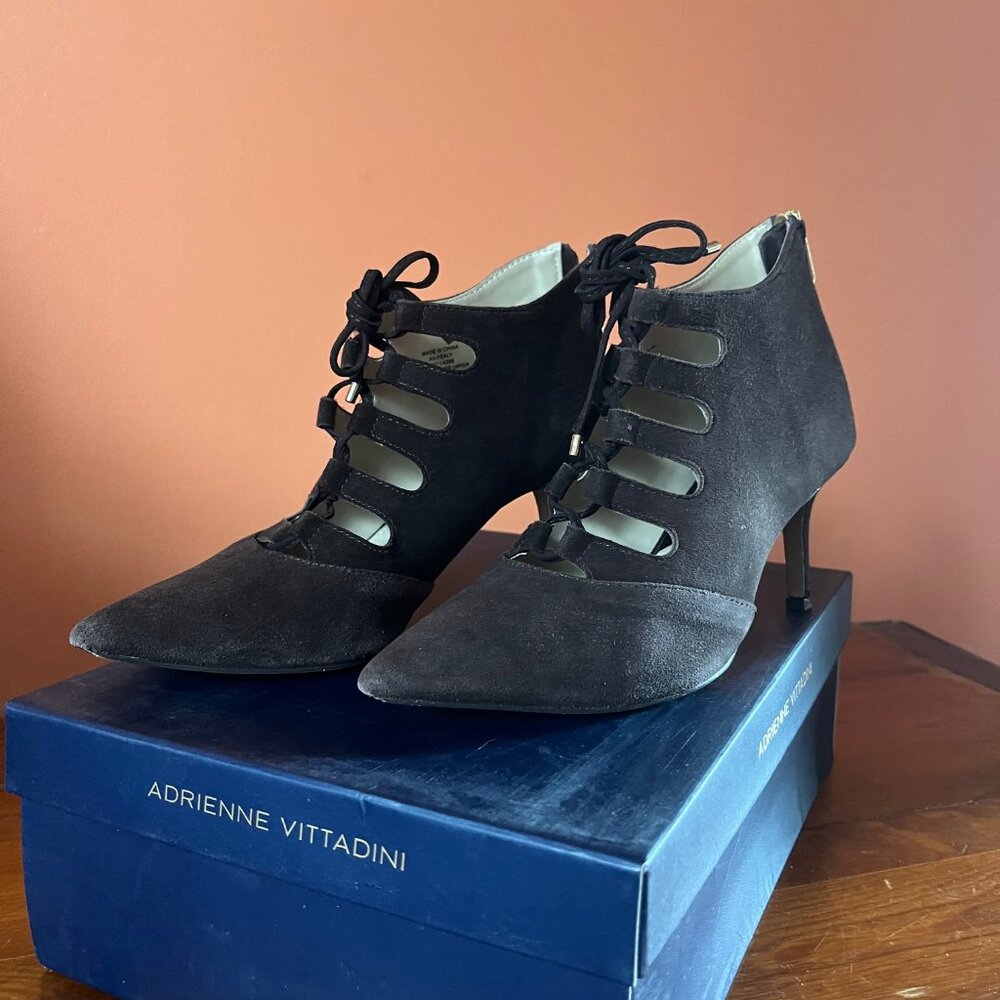 Adrienne Vittadini Dark Brown Suede lace up shoes
